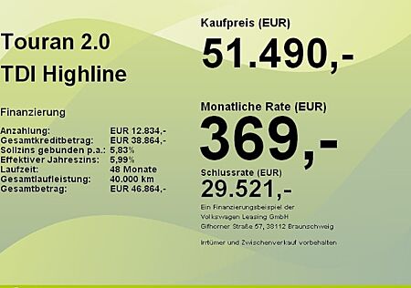 VW Touran 2.0 TDI SCR DSG Highline 5 Türen