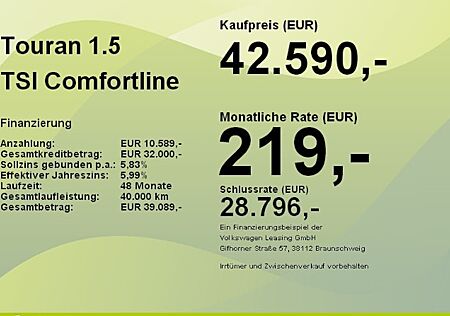 VW Touran 1.5 TSI OPF DSG Comfortline 5 Türen