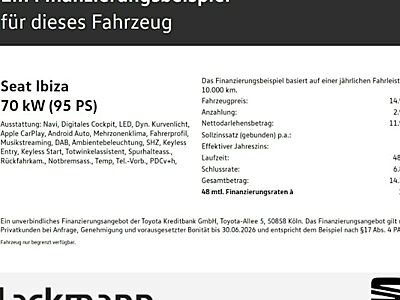 SEAT Ibiza 1.0 TSI 70kW FR Pro Black Edition 5 Türen