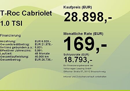 VW T-Roc Cabriolet 1.0 TSI OPF MOVE 2 Türen