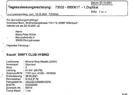 Suzuki Swift 1.2 DUALJET HYBRID Club 5 Türen