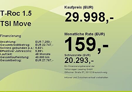 VW T-Roc 1.5 TSI OPF DSG MOVE 5 Türen