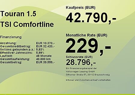 VW Touran 1.5 TSI OPF DSG Comfortline 5 Türen