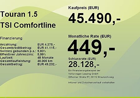 VW Touran 1.5 TSI OPF DSG Comfortline 5 Türen