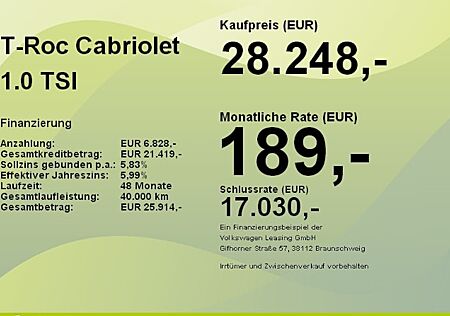 VW T-Roc Cabriolet 1.0 TSI OPF MOVE 2 Türen