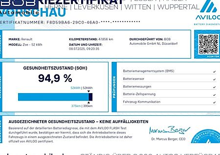 Renault ZOE Experience R110/Z.E. 50 mit Batterie 5 Türen