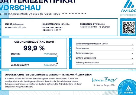 VW ID.4 Pro 77 kWh 210 kW Pro mit Infotainm.P. 5 Türen