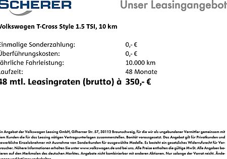 VW T-Cross 1.5 TSI OPF DSG Style 5 Türen