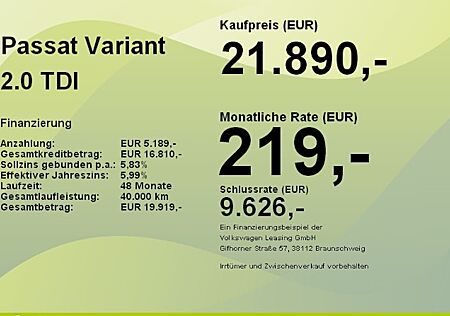 VW Passat 2.0 TDI SCR DSG Business Variant 5 Türen