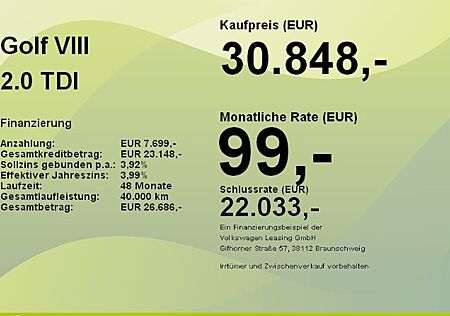 VW Golf 2.0 TDI SCR 110kW DSG Style 5 Türen