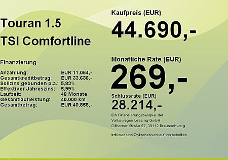 VW Touran 1.5 TSI OPF DSG Comfortline 5 Türen