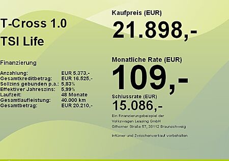 VW T-Cross 1.0 TSI OPF Life 5 Türen