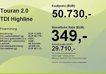VW Touran 2.0 TDI SCR DSG Highline 5 Türen