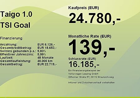 VW Taigo 1.0 TSI OPF 85 kW GOAL 5 Türen