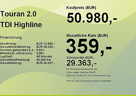 VW Touran 2.0 TDI SCR DSG Highline 5 Türen