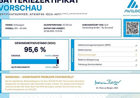 VW ID.3 Pure Performance 45 kWh 110 kW Pure 5 Türen