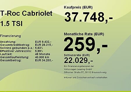 VW T-Roc Cabriolet 1.5 TSI OPF DSG GOAL 2 Türen