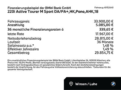 220i Active Tourer Sportpaket Bluetooth HUD Navi