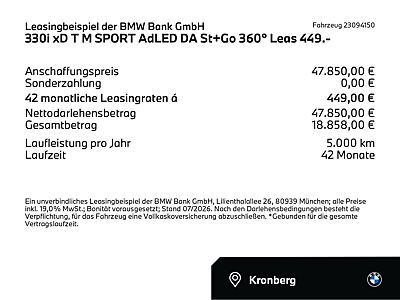 330i xD T M SPORT AdLED DA St+Go 360° Leas 449.-