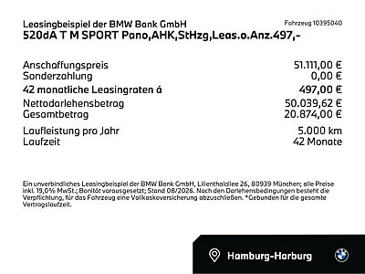 520dA T M SPORT Pano,AHK,StHzg,Leas.o.Anz.528,-