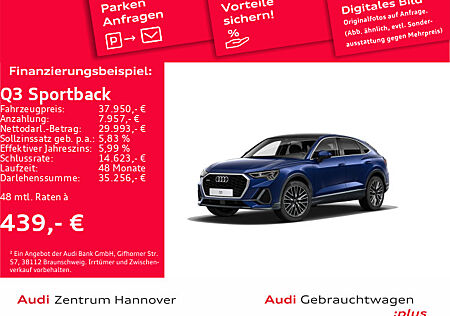 Audi Q3 Sportback 40 TDI quattro Pano B&O AHK ACC Teilleder