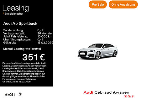 Audi A5 Sportback 40 TFSI quattro S-LINE NAVI*MATRIX*LEDER*18ZOLL