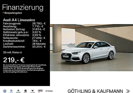 Audi A4 Limousine 40 TFSI qu Advanced S tro*LED*Virtual*Navi+*Kamera*Sportsitze*Optik