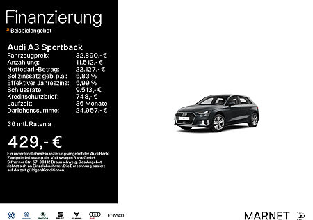 Audi A3 Sportback Advanced 35 TDI*Navi*PDC*Virtual Cockpit*Kamera*Sitzheizung