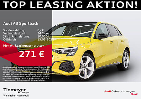 Audi A3 Sportback 40 TFSIe 2x S LINE PANO AHK LM18 ASSIST