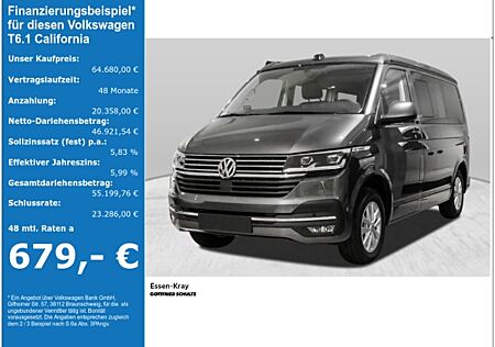 VW T6 California T6.1 California Ocean Aufstelldach Küche Bett GJR