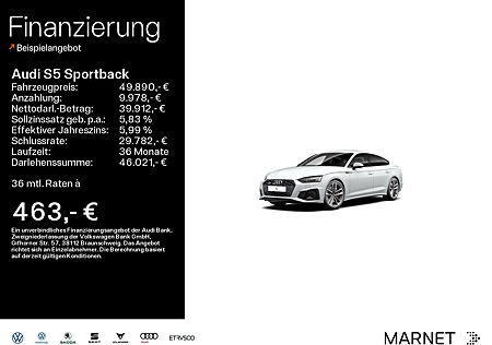 Audi S5 Sportback TDI*virtual cockpit*Optikpaket*LED*Tempomat*Navi*Einparkhilfe*