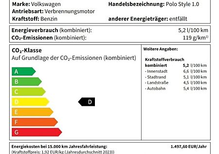 VW Polo Style 1.0 TSI OPF 70 kW (95 PS) 5-Gang *Steht Waldwiese*