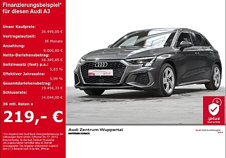 Audi A3 Sportback 30 TFSI S-LINE DAB LED SHZ PDC GARANTIE PARK ASSIST