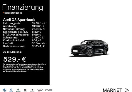 Audi Q3 Sportback S line edition quattro*Navi*LED*PDC*Virtual Cockpit*Kamera*Sitzheizung