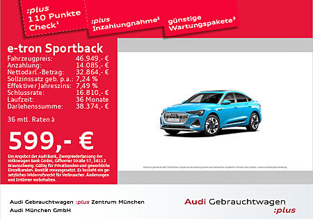 Audi e-tron Sportback 55 S line Pano/Matrix/AHK/B&O/Nachtsicht