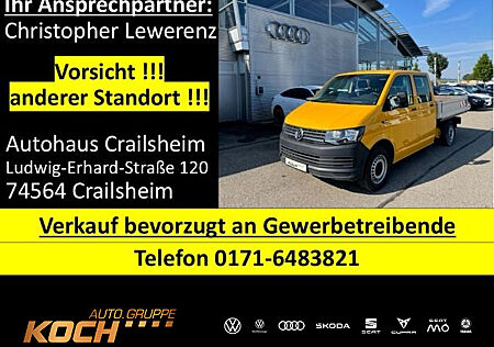 VW T6 Pritsche Doka 2.0 TDI AHK Klima 6 Sitz 3 to.