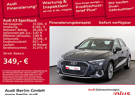 Audi A3 Sportback Advanced 35 TFSI S tr. RFK LED NAVI