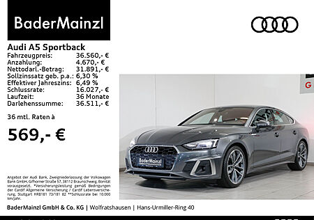 Audi A5 Sportback 40 TDI S tronic S line 4xSHZ Kam.