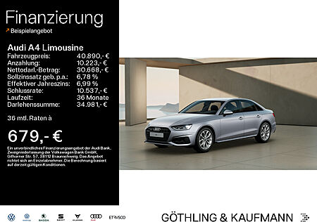 Audi A4 Limousine 40 TDI qu Advanced S tro*LED*Virtual*Navi+*Kamera*Optik*