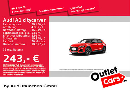 Audi A1 citycarver 30 TFSI S line Virtual/LED