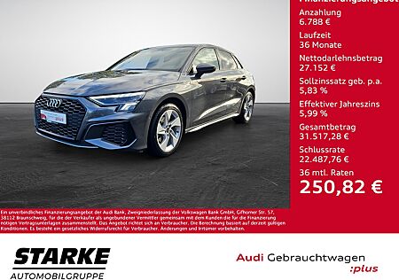 Audi A3 Sportback 35 TFSI S tronic S line NaviPlus LED SHZ Sportsitze ACC OptikPaket-schwarz