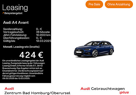 Audi A4 Avant 40 TDI quattro S line*Navi*PDC*Virtual Cockpit* Connect*Kamera*Sitzheizung