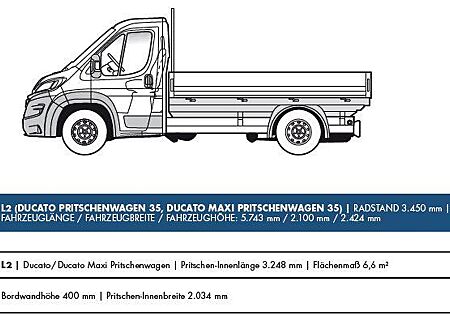 Fiat Ducato Maxi 35 L2 Pritsche 140 PS #AHK #DOPPELBLATTFEDERN