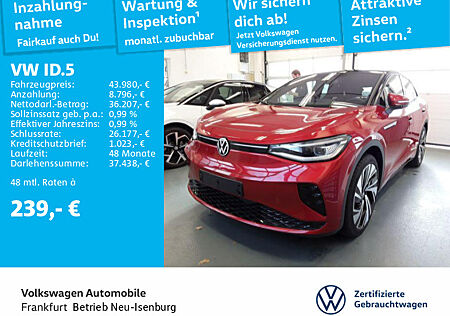 VW ID.5 GTX Navi AHK LED Heckleuchten Panoramadach Sitzheizung Leichtmetallfelgen GTX