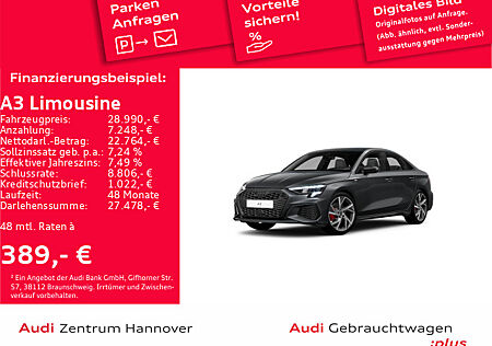 Audi A3 Limousine S line 35 TFSI Kamera LED ACC Leder virtual