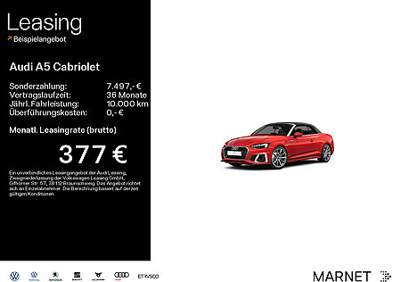 Audi A5 Cabriolet 35 TDI S line*Navi*Matrix*B&O*AHK*PDC*Virtual Cockpit*Kamera*Sitzheizung