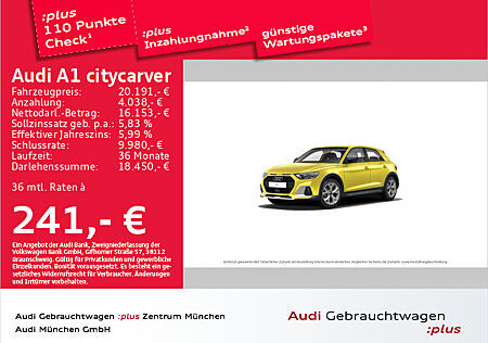 Audi A1 citycarver 30 TFSI S tronic PDC+/SitzHzg