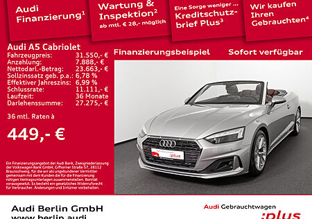 Audi A5 Cabriolet Advanced 40 TFSI S tr. B&O MATRIX