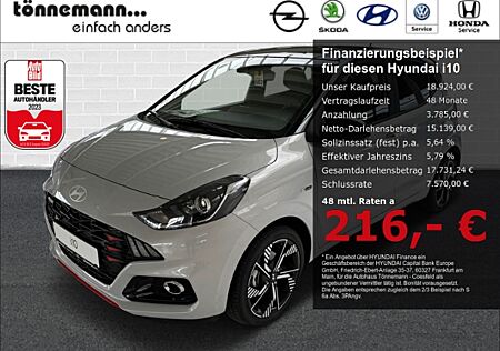 Hyundai i10 T-GDI N-LINE+NAVI+RÜCKFAHRKAMERA+SITZ-/LENKRADHEIZUNG+LED TAGFAHRLICHT+ALUFELGEN