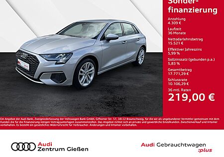 Audi A3 Sportback 30 TFSI Infotainment-Paket Komfortschlüssel MMI Navi Plus